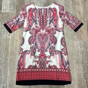 Signature Camryn Size 8P Women's Paisley Sheath Dress